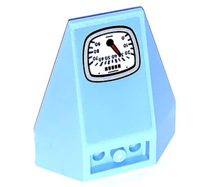 LEGO Bright Light Blue Wedge 4 x 4 Triple Inverted with Speedometer Sticker with Reinforced Studs (13349)