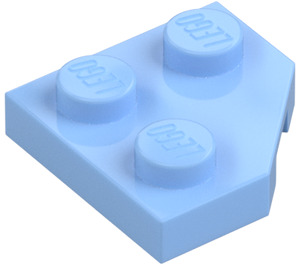 LEGO Bright Light Blue Wedge Plate 2 x 2 Cut Corner (26601)