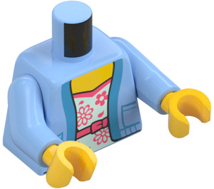 LEGO Leuchtendes Hellblau Frau mit Blau Jacke Minifigur Torso (973 / 76382)