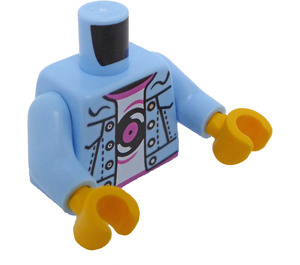 LEGO Klar Ljusblå Kvinna med Bright Ljus Blå Jacka Minifigur Kropp (973 / 76382)