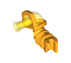 레고 밝은 연한 오렌지색 Armored 팔 ~와 함께 투명한 노란색 어깨 그리고 핀 (왼쪽) (24101)