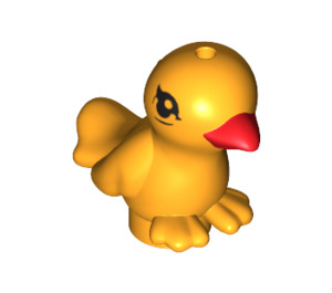 LEGO Bright Light Orange Bird with Feet Seperate with Orange Beak and Black Eyes (12201 / 98940)