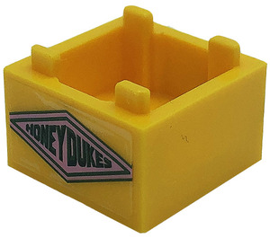 LEGO Helder Lichtoranje Doos 2 x 2 met Honeydukes in Diamant Sticker (59121)