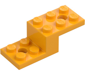 LEGO Klar Ljus Orange Fäste 2 x 5 x 1.3 med Hål (11215 / 79180)