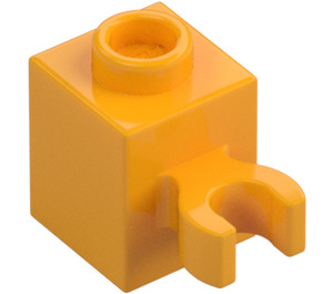 LEGO Bright Light Orange Brick 1 x 1 with Vertical Clip (Open 'O' Clip, Hollow Stud) (60475 / 65460)