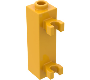 LEGO Lysorange Klods 1 x 1 x 3 med Lodret Clips (Hul knops) (42944 / 60583)