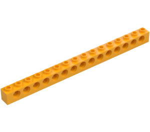 LEGO Klar Ljus Orange Kloss 1 x 16 med Hål (3703)