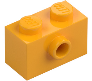 LEGO Kirkkaanvaaleanoranssi Palikka 1 x 2 jossa 1 Nuppi päällä Sivu (86876)