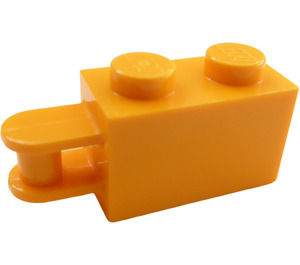 LEGO Helles Licht Orange Backstein 1 x 2 mit Griff (Inset) (Einschubwelle) (26597)