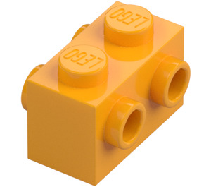 LEGO Světle oranžová Kostka 1 x 2 s Cvočky na Protilehlé strany (52107)