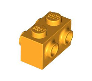 LEGO Helles Licht Orange Backstein 1 x 2 mit Bolzen auf Gegenüberliegende Seiten (52107)