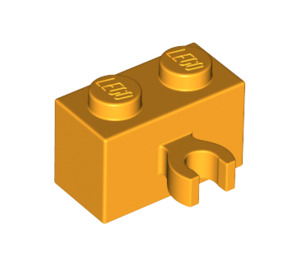 LEGO Orange clair brillant Brique 1 x 2 avec Verticale Agrafe (Ouvrir le clip 'O') (42925 / 95820)