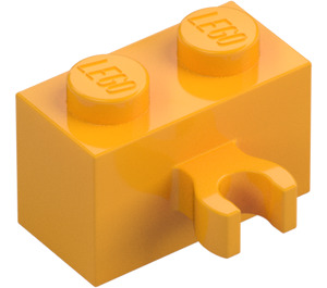 LEGO Arancione chiaro brillante Mattoncino 1 x 2 con Verticale Clip con clip aperta a 'O' (42925 / 95820)