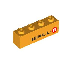 LEGO Helder Lichtoranje Steen 1 x 4 met Wall-E (3010 / 102470)