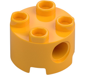 LEGO Leuchtendes helles Orange Stein 2 x 2 Rund mit Löcher (17485 / 79566)