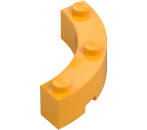 LEGO Klar Ljus Orange Kloss 4 x 4 Runda Hörn (Breda med 3 Knoppar) (48092 / 72140)