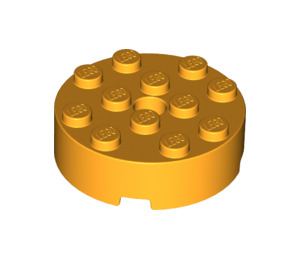 LEGO Bright Light Orange Brick 4 x 4 Round with Hole (87081)