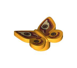LEGO Orange clair brillant Butterfly (Smooth) avec Brown Décoration (80674 / 102062)