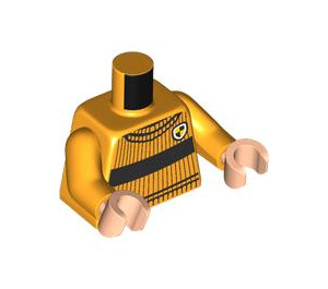 LEGO Ярко светло оранжево Cedric Diggory с Hufflepuff Quidditch Джъмпър минифиг Торс (973 / 76382)