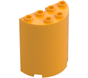 LEGO Světle oranžová Válec 2 x 4 x 4 Polovina (6218 / 20430)