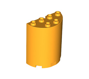 LEGO Orange clair brillant Cylindre 2 x 4 x 4 Demi (6218 / 20430)