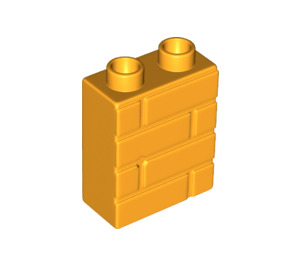 LEGO Orange clair brillant Duplo Brique 1 x 2 x 2 avec Brique mur Modèle (25550)