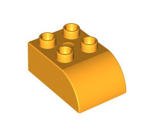 LEGO Bright Light Orange Duplo Brick 2 x 3 with Curved Top (2302)