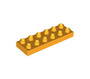 LEGO Orange clair brillant Duplo assiette 2 x 6 (98233)