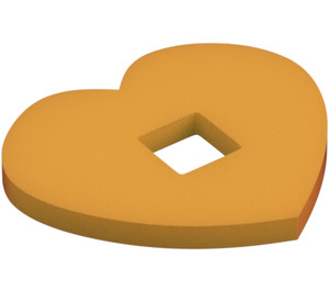 LEGO Bright Light Orange Felt Heart 4 x 5 with Square Hole (66828)