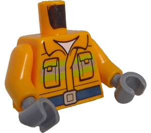 LEGO Orange clair brillant Sapeur pompier avec Gilet de sauvetage Minifigurine Torse (973 / 76382)