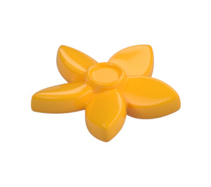 LEGO Naranja claro brillante Flor con Pointed Pétalos con Pequeño Pin (18853)