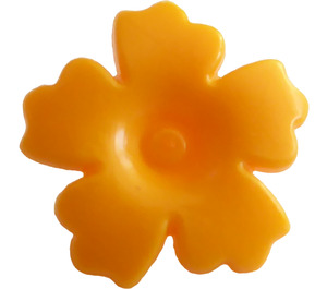 LEGO Leuchtendes helles Orange Blume mit Gezackt Blütenblätter mit Klein Pin (93080)