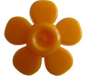 LEGO Leuchtendes helles Orange Blume mit Glatt Blütenblätter mit Klein Pin (93080)