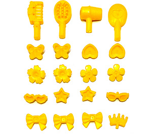 LEGO Bright Light Orange Friends Hair Accessories, Complete Set (93080 / 96389)