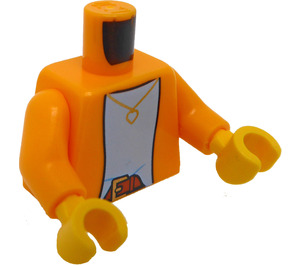 LEGO Jasnopomarańczowy Dziewczyna W Bright Światło Pomarańczowy Kurtka Minifigurka Tułów (973 / 76382)