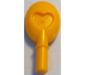 LEGO Bright Light Orange Hand Mirror with Heart