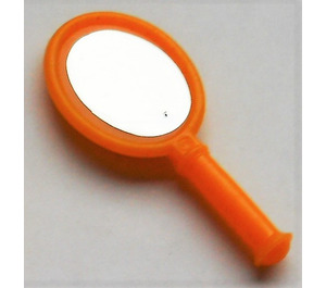 LEGO Leuchtendes helles Orange Hand Mirror mit Oval Mirror Aufkleber (72124)