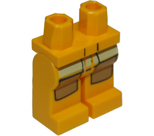 LEGO Naranja claro brillante Minifigura Caderas y piernas con Marrón Kneepads y Amarillo Pockets (10279 / 14998)