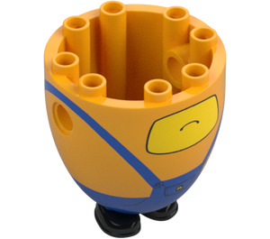 LEGO Lysorange Minion Legeme Bred og Lang med Downturned Mund