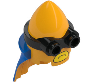 LEGO Lysorange Minion Cone Hoved med Beskyttelsesbriller og Blå Kap (108465)