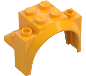 LEGO Leuchtendes helles Orange Kotflügel Stein 2 x 4 x 2.3 mit Tall Rad Bogen (18974)