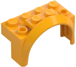 LEGO Bright Light Orange Mudguard Brick 2 x 4 x 2 with Wheel Arch (3387)