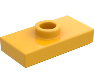 LEGO Orange clair brillant assiette 1 x 2 avec 1 Stud (avec Groove) (3794 / 15573)