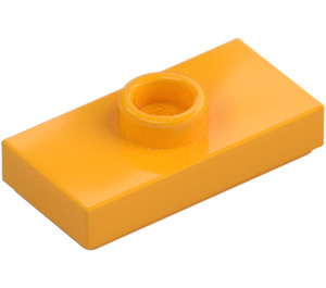 LEGO Bright Light Orange Plate 1 x 2 with 1 Stud (with Groove and Bottom Stud Holder) (15573 / 78823)