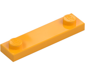 LEGO Klar Ljus Orange Platta 1 x 4 med Två Knoppar utan spår (92593)