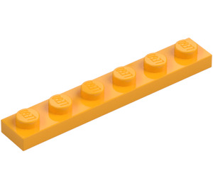 LEGO Naranja claro brillante Placa 1 x 6 (3666)