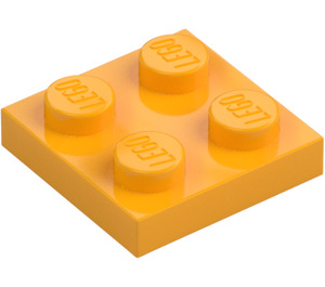 LEGO Klar Ljus Orange Platta 2 x 2 (3022 / 94148)