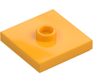 LEGO Leuchtendes helles Orange Platte 2 x 2 mit Nut und 1 Mitte Noppe (23893 / 87580)