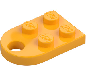 LEGO Lysorange Plade 2 x 3 med Afrundet Ende og Pin Hul (3176)