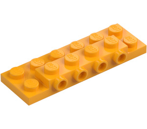 LEGO Bright Light Orange Plate 2 x 6 x 0.7 with 4 Studs on Side (72132 / 87609)